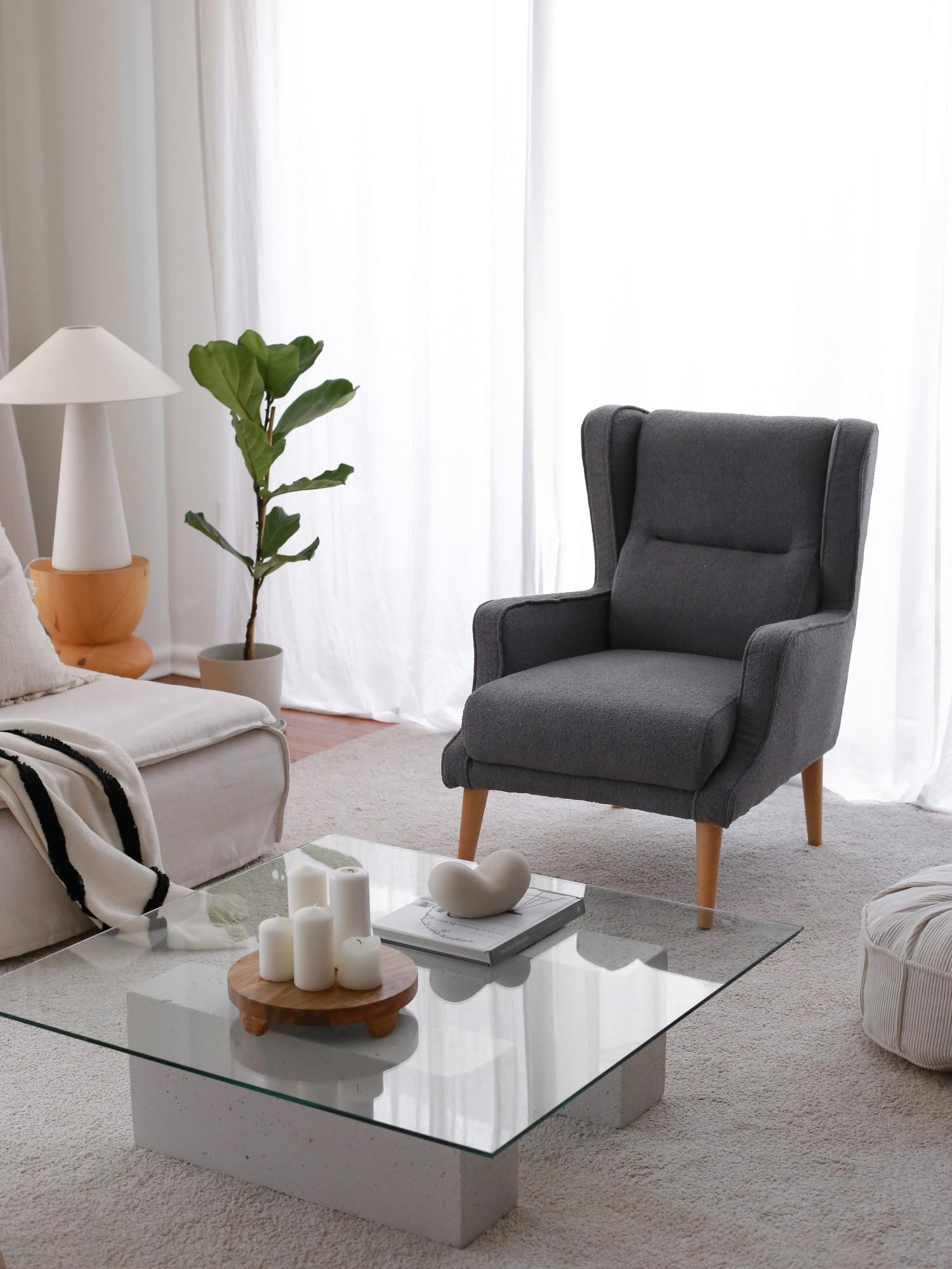 Atelier del Sofa Fotelja Klam 70x94x78cm Siva