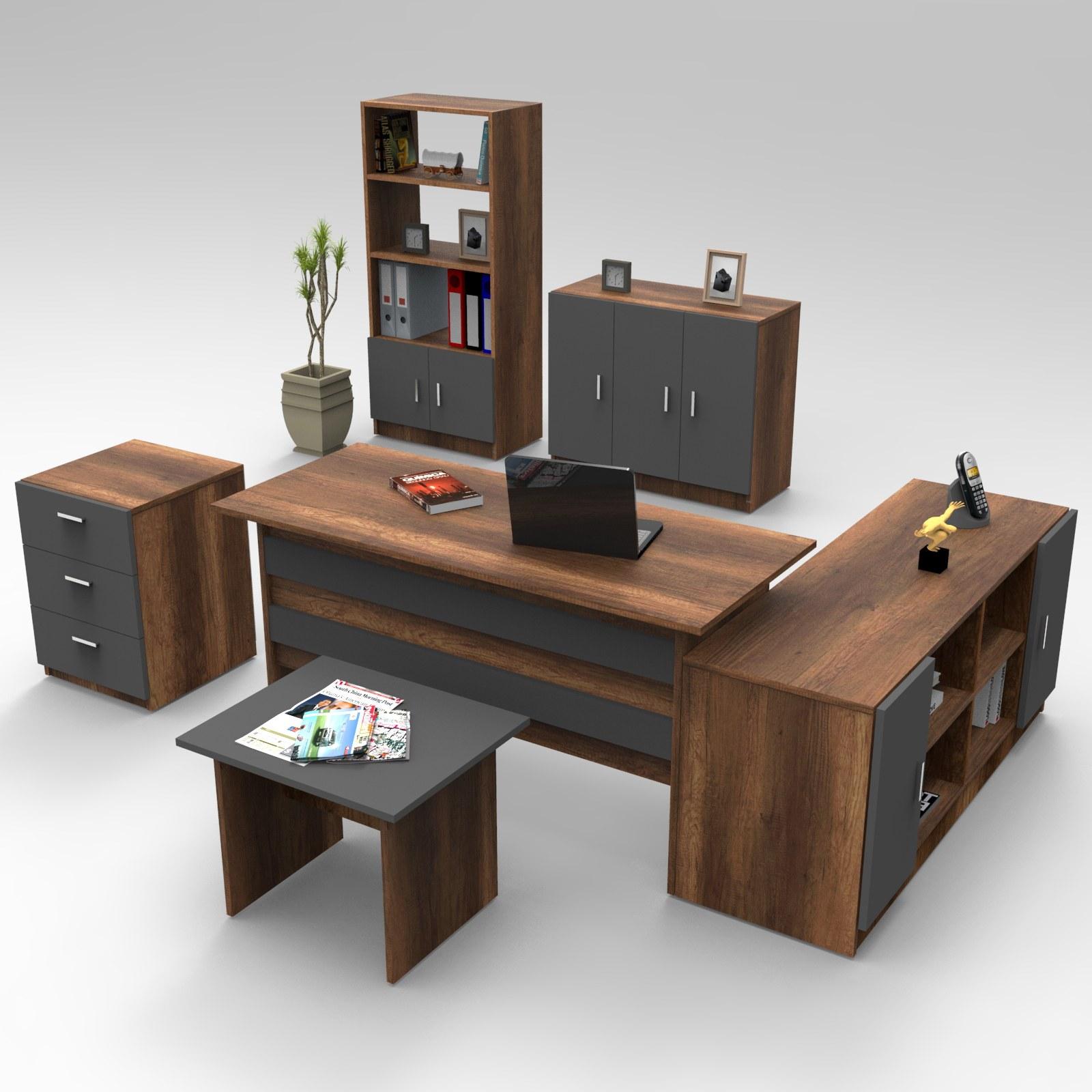 Hanah Home Kancelarijski set Braon-Antracit