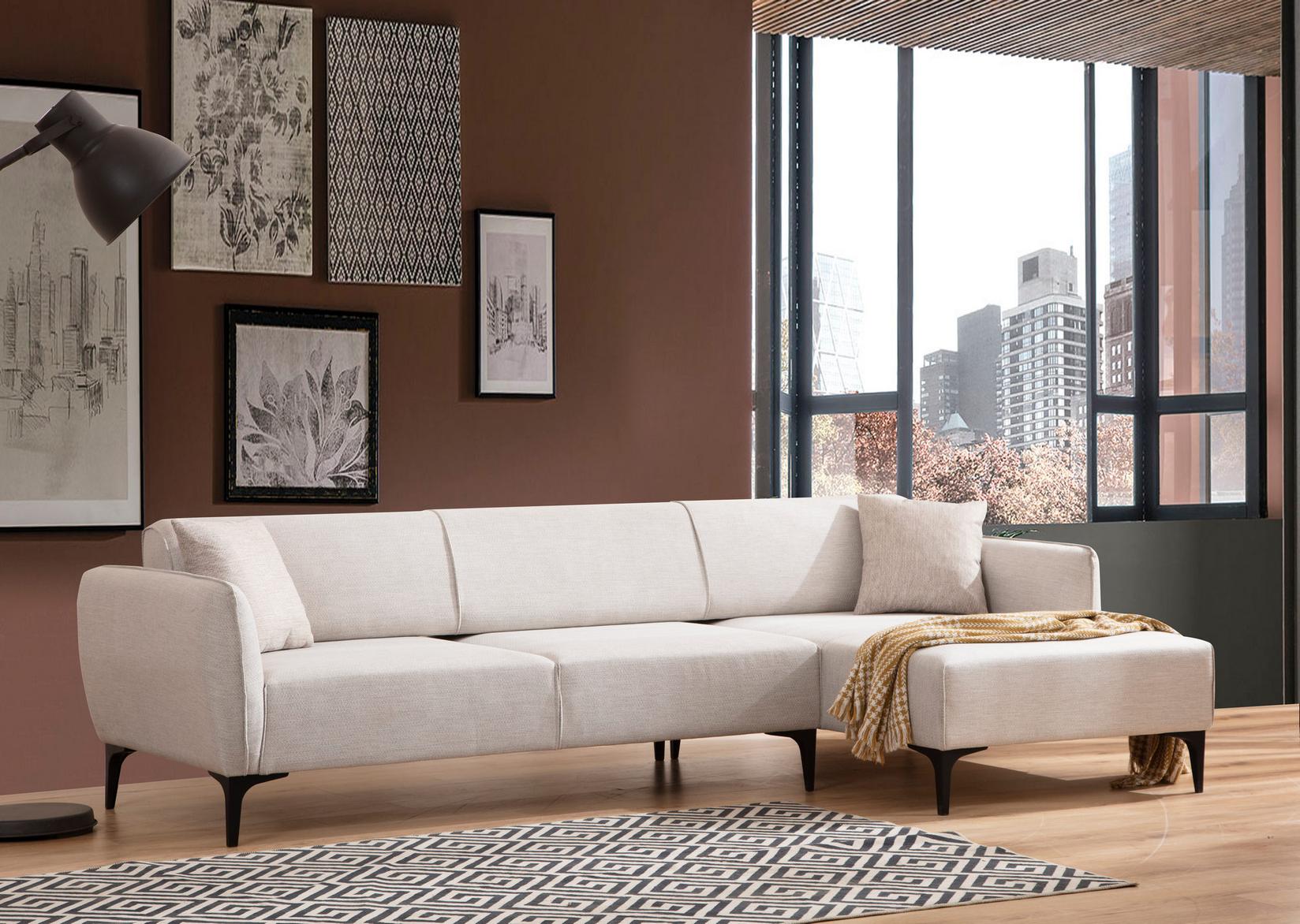 Atelier del Sofa Ugaona garnitura Belissimo 95x67x270cm Bijela