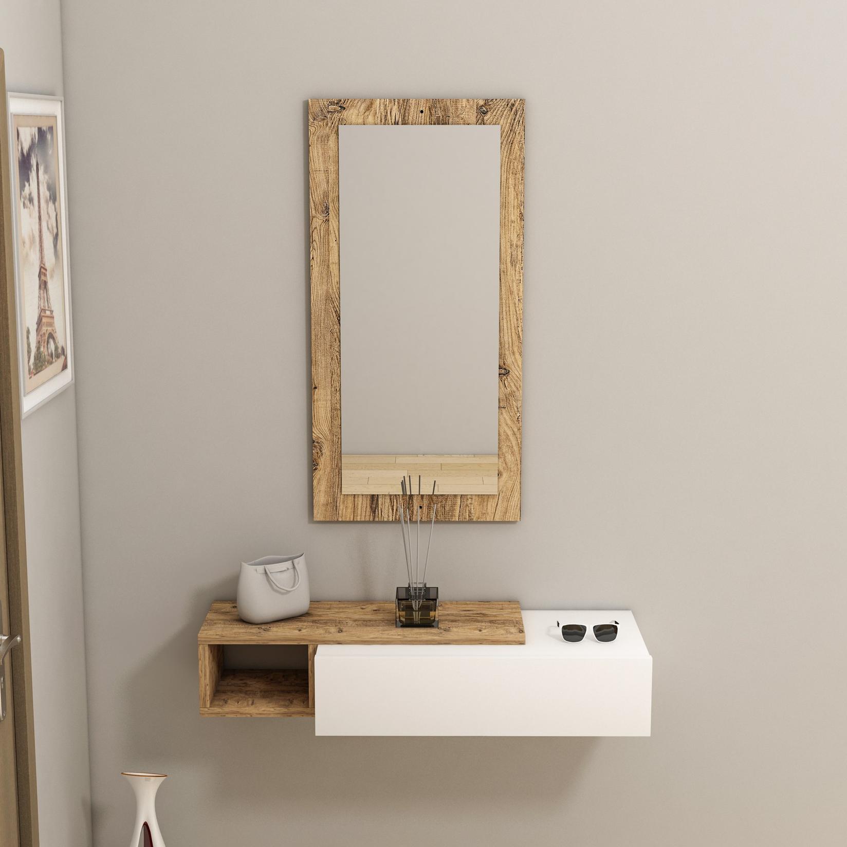 Hanah home Polica 82x15,8x29,6cm Bež-Bijela