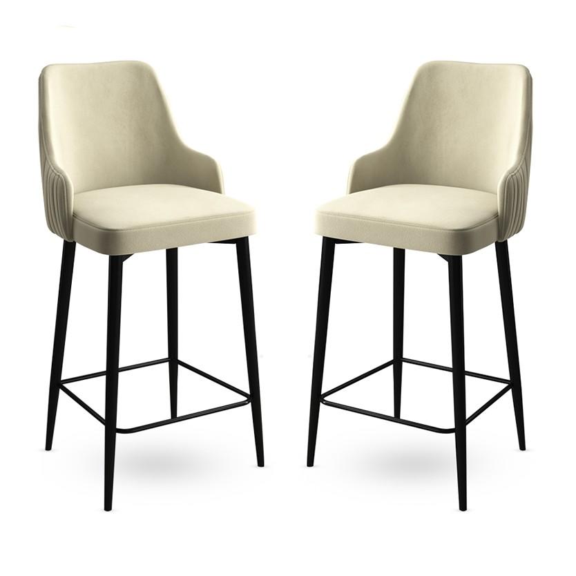Hanah Home Set 2 barske stolice Krem-Crni