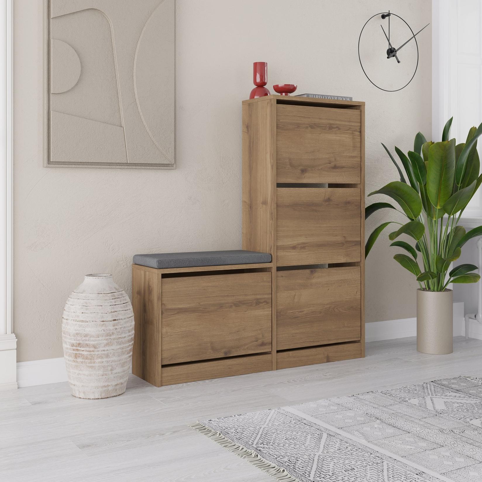 Hanah home Cipelarnik 105x118,5x26cm Braon