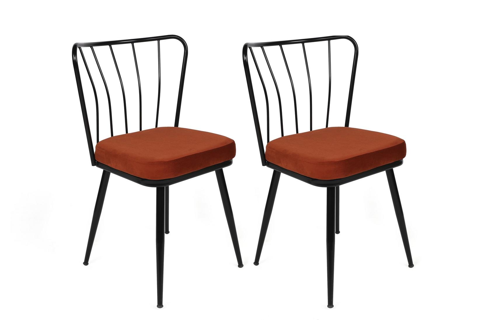 Hanah Home Set 2 trpezarijske stolice Bronzano-Crni