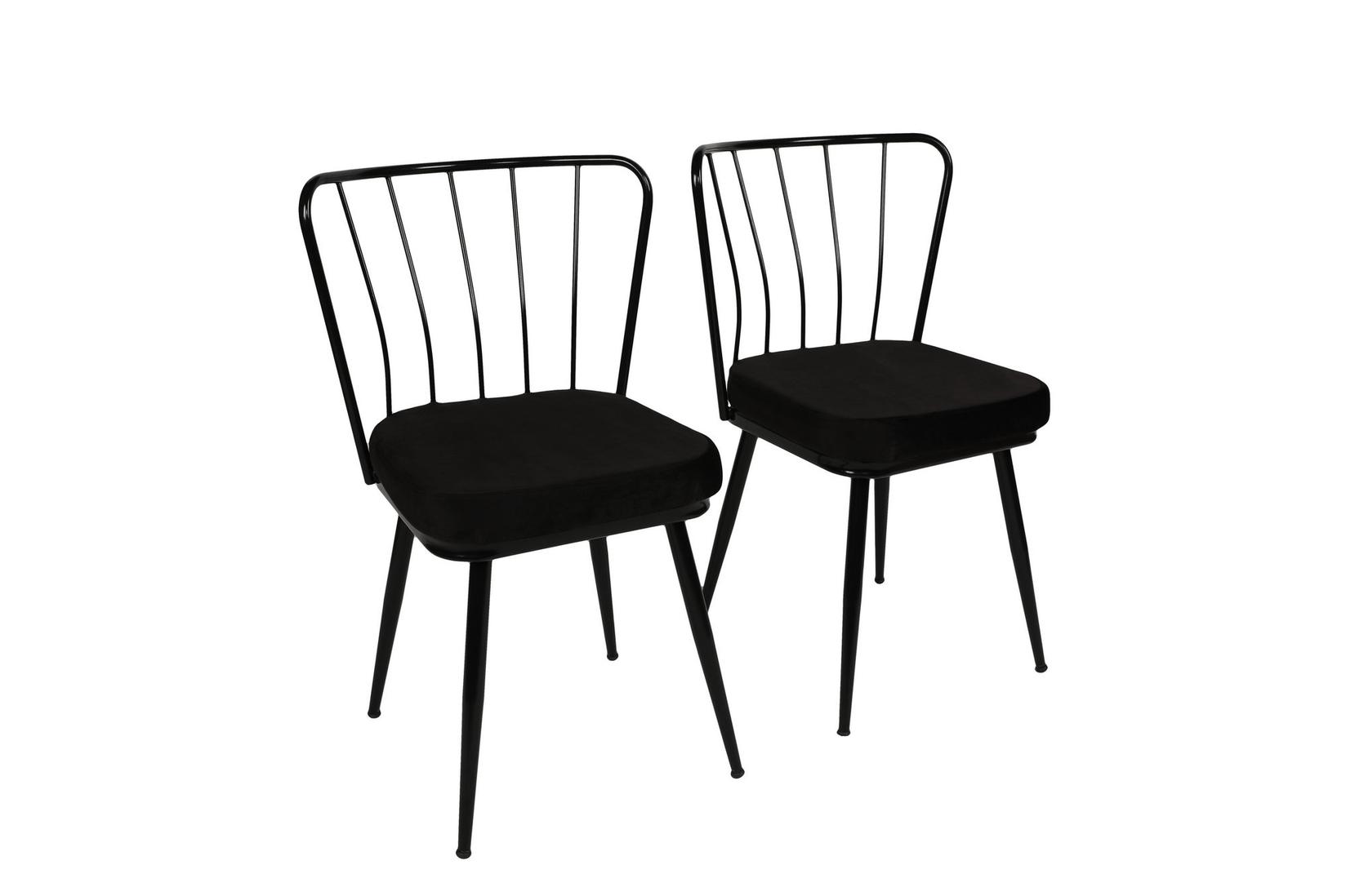 Hanah Home Set 2 trpezarijske stolice Crni