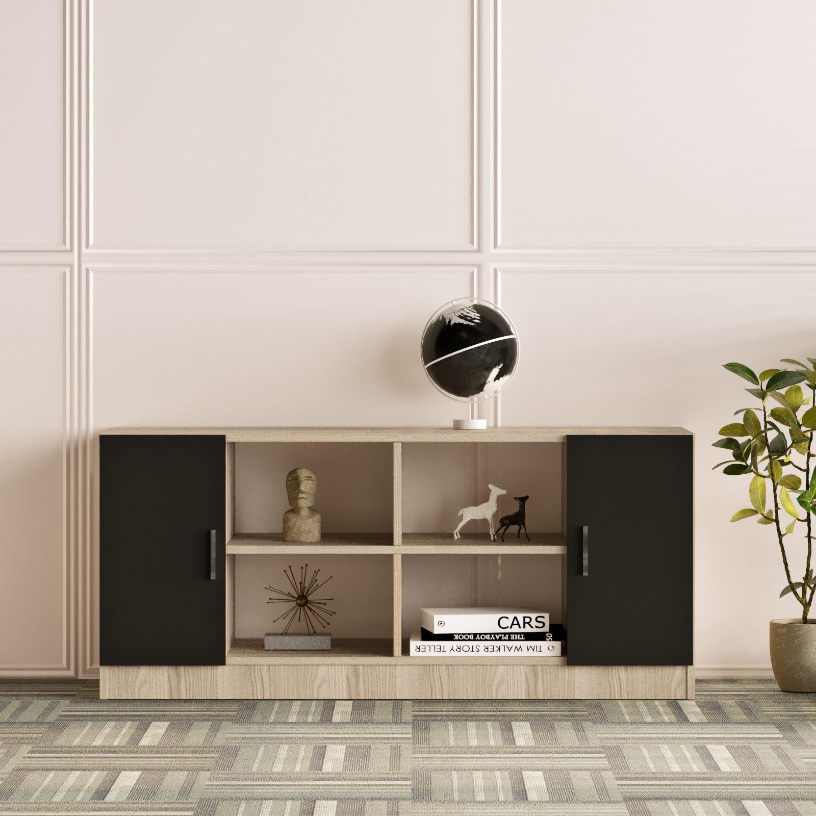 Hanah Home Komoda 139x61,8x46,3cm Hrast-Crna