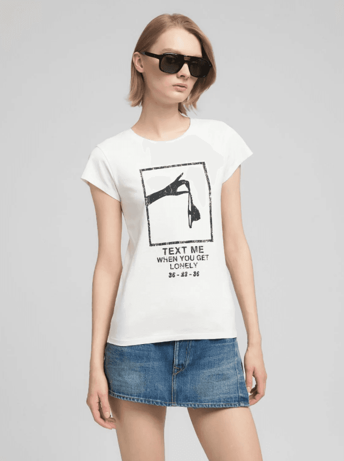 Replay Ženska Majica  FW25ŽRRW3397D226011F5,  Bijela