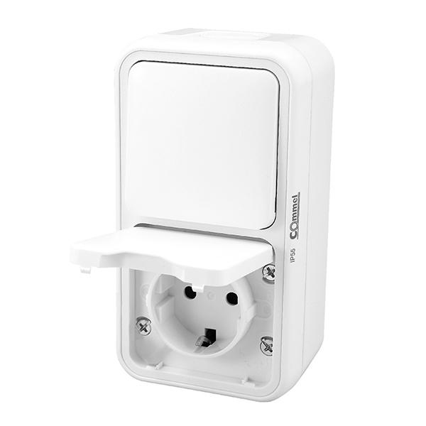 Commel Dvopolna Utičnica 16A + Sklopka 10A 250V Ip55 (043-213)