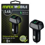Maxmobile Auto Adapter Sc-191 Usb Duo 3.0,27W Quick Charge 5.4A