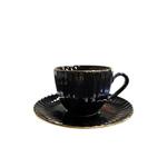 Set Šolja Moca Daisy Cr/Zl-Lb15 Crna Sa Zlatnim Rubom