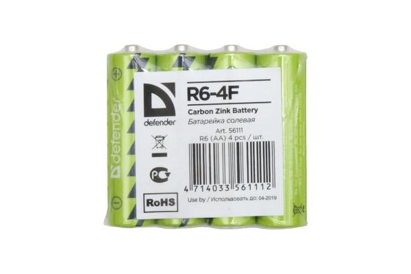 Defender Carbon Zink AA batteries, 4 pcs.