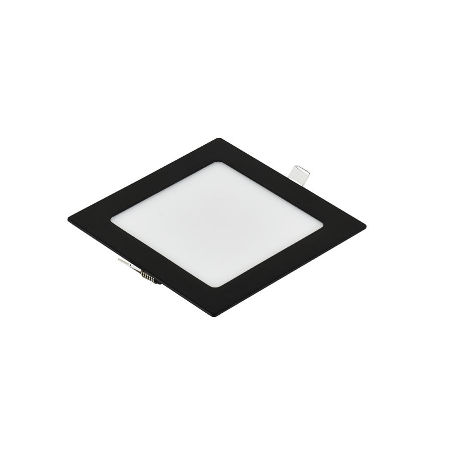 E-LIGHT LED Ugradni panel, Kvadratni, 6W, 3000K, Crni