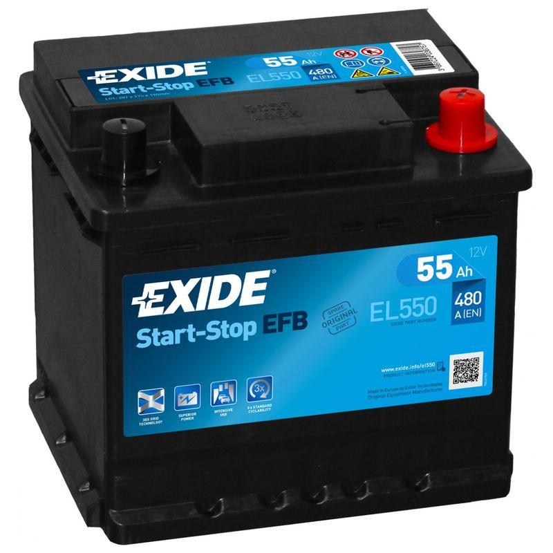 12V/55Ah+D EXIDE EFB (540A)
