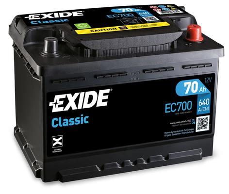 12V/70Ah+D EXIDE CLASSIC (640A)