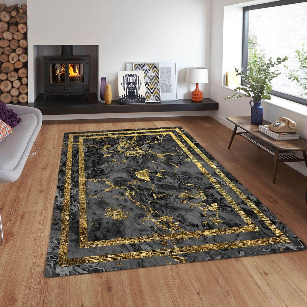 Conceptum Hypnose tepih Cg40, pravougaoni, 120 x 180 cm, sivo-zlatna boja