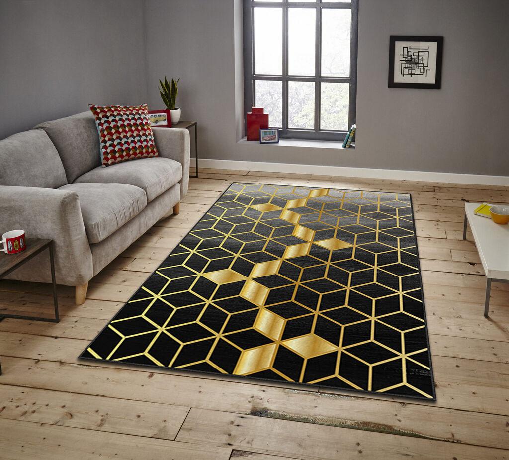 Conceptum Hypnose tepih Asr Crpt-97, pravougaoni, 140 x 220 cm, crni