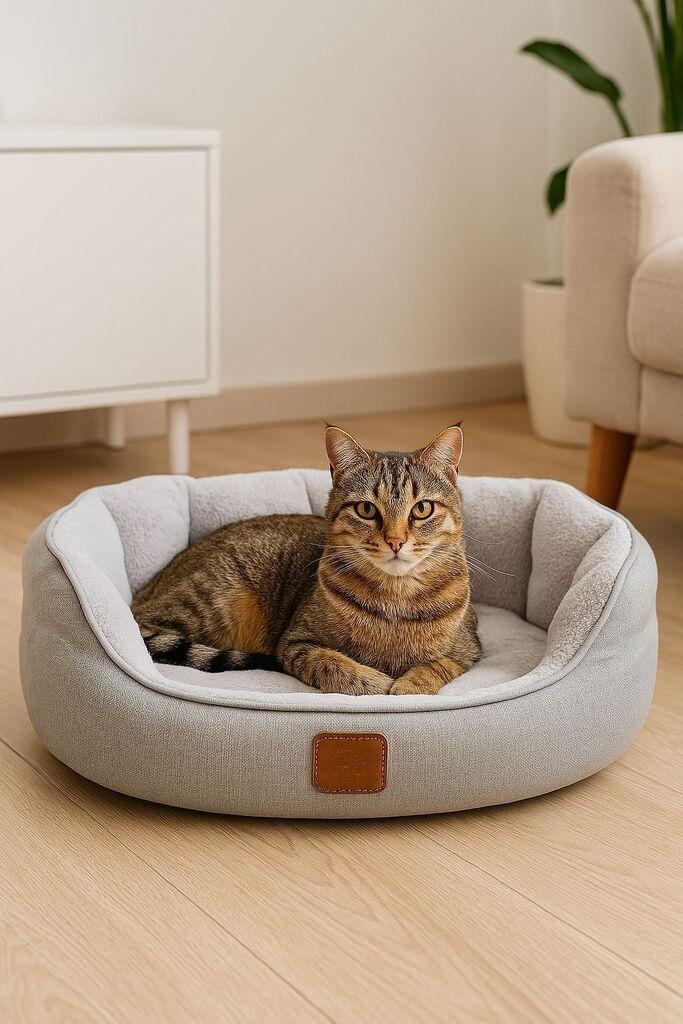 Krevet za kućne ljubimce Paws & Whiskers Coco, 70x80x10 cm, sivi
