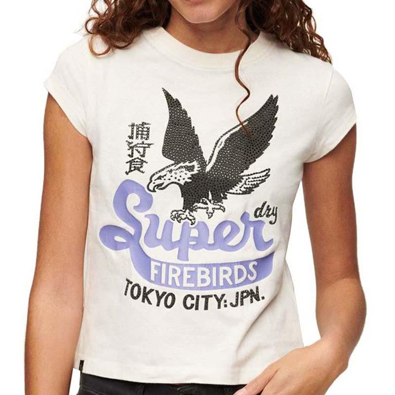 Superdry ženska majica kratkih rukava, bijela