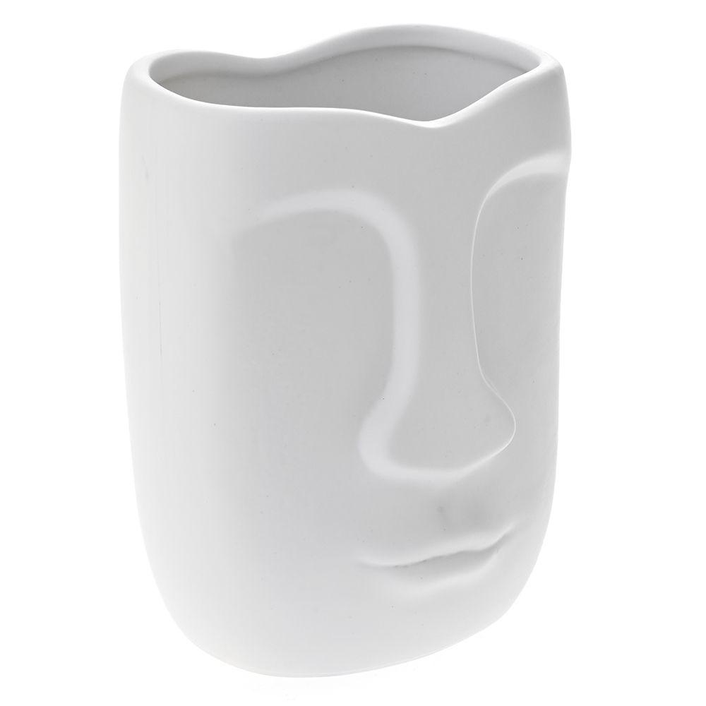 Vaza Lice 77840, 14x12x17 cm, Bela
