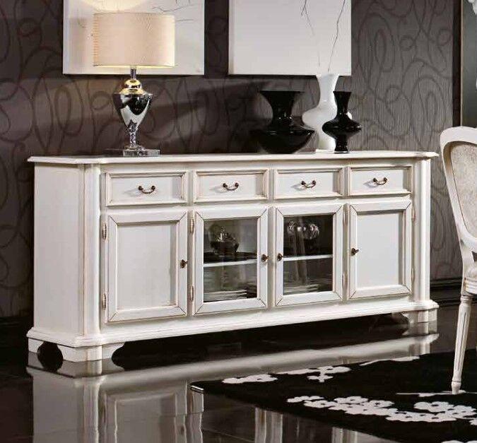 Komoda sa staklom Art.5153 4 Porte A.9, Bijela