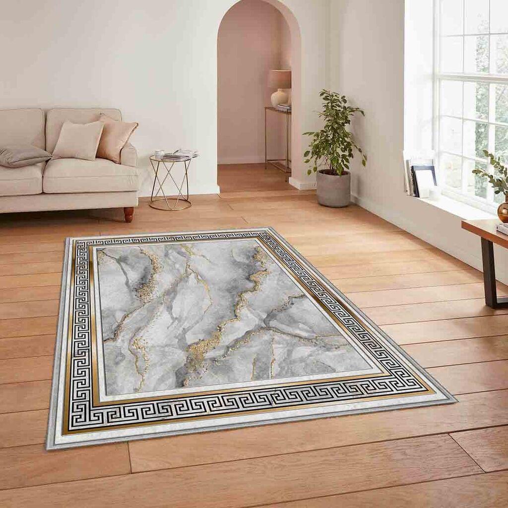 Conceptum Hypnose tepih HM-CRP25-27, pravougaoni, 100 x 140 cm, sivo-zlatna boja