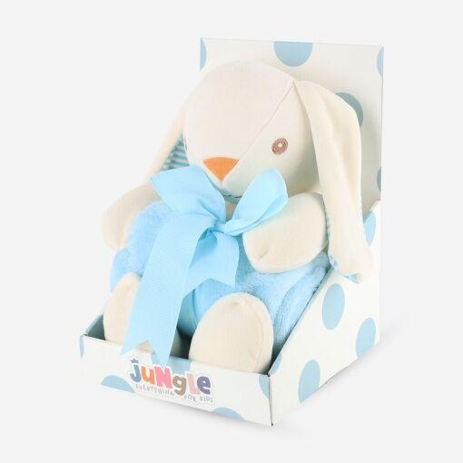 Jungle Poklon Set Ćebe I Igračka Plavi Zeka Yrbr24-1