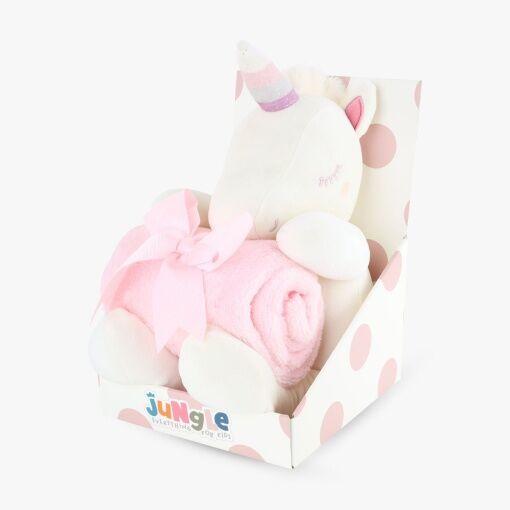 Jungle Poklon Set Igračka I Ćebe Bež Jednorog Yrbu24-1