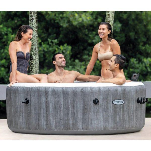 Intex hidromasažni bazen PureSpa Bubble Massage Greywood Deluxe za 4 osobe 1.96m