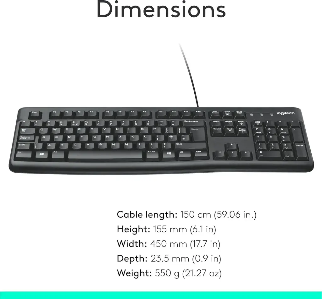 Logitech Tastatura K120 920-002508, Crna