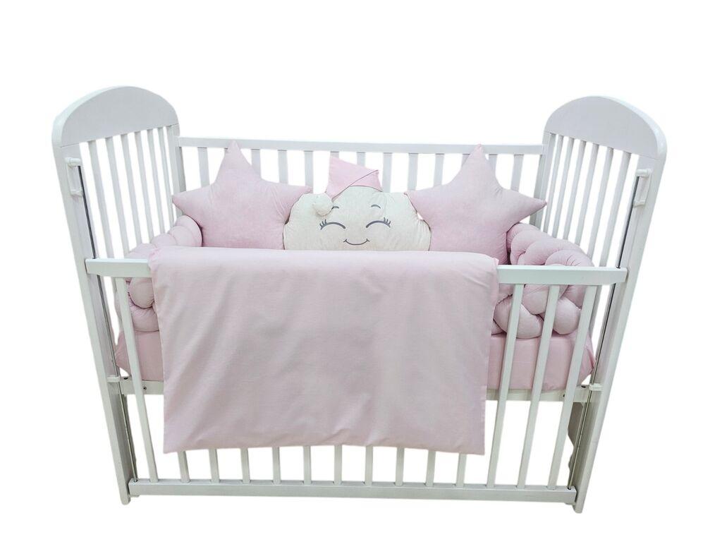 Fim Baby Posteljina Punjena " Pletenica" Jednobojna, Roza