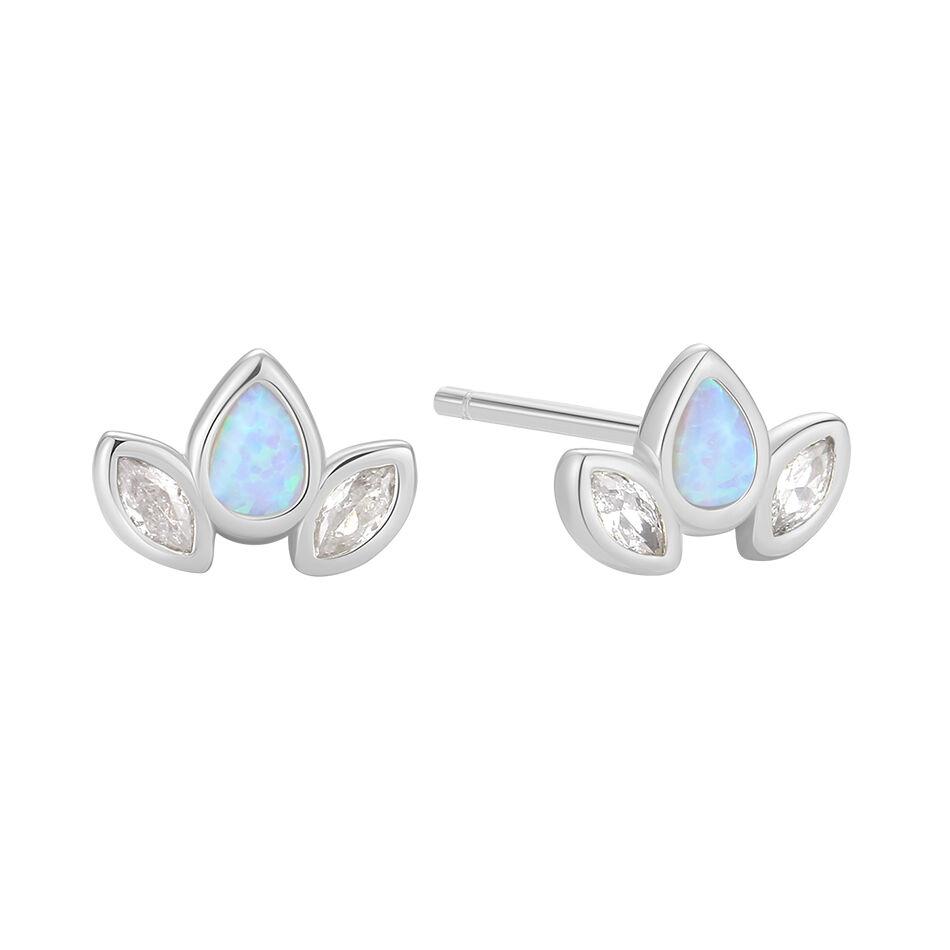 Minđuše Silver Blue Lotus - srebro 925 VFE0358-06