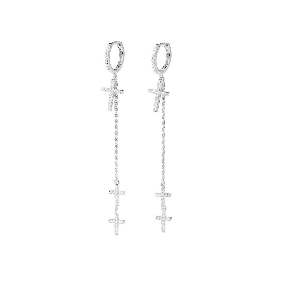 Dameo minđuše Cross - srebro 925 i cirkoni FE2211