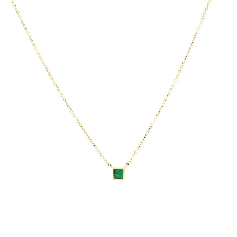 Ogrlica Emerald Elegance - srebro sa pozlatom FX0301