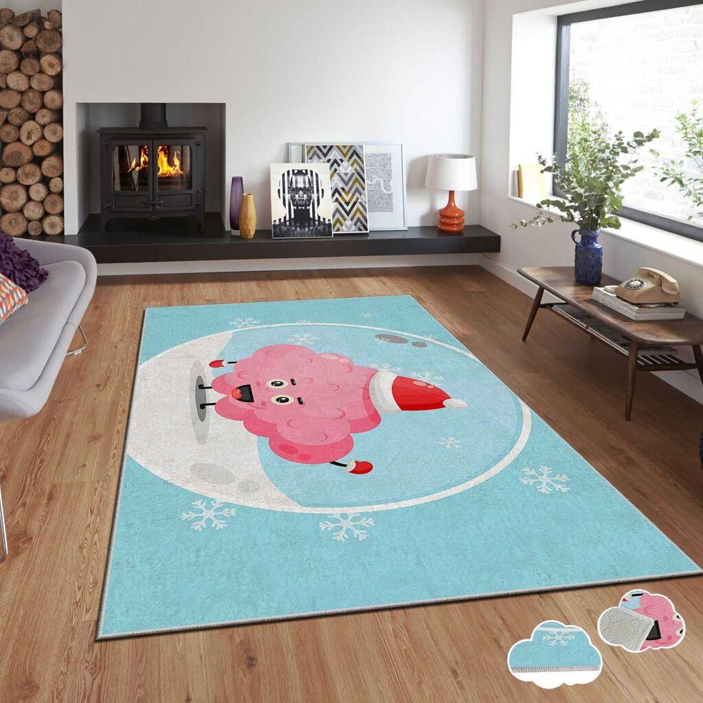 Conceptum Hypnose tepih s novogodišnjim motivima Asr-Crpt-31, Pravougaoni, 180 x 280 cm, Plavi