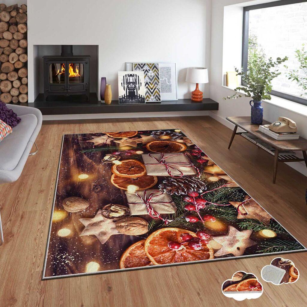 Conceptum Hypnose tepih s novogodišnjim motivima Asr-Crpt-28, Pravougaoni, 100 x 140 cm, Šareni