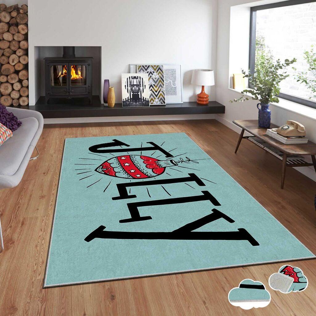 Conceptum Hypnose tepih s novogodišnjim motivima Asr-Crpt-55, pravokutni, 100 x 180 cm, menta