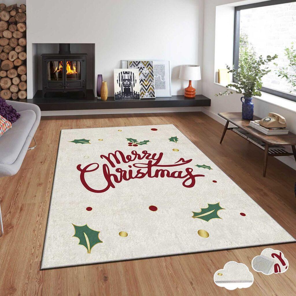 Conceptum Hypnose tepih s novogodišnjim motivima Asr-Crpt-70, pravokutni, 160 x 230 cm, bež