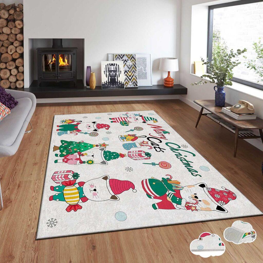 Conceptum Hypnose tepih s novogodišnjim motivima Asr-Crpt-40, Pravougaoni, 120 x 180 cm, Šareni