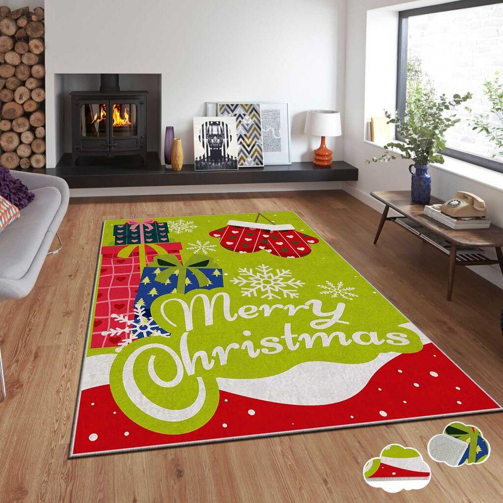 Conceptum Hypnose tepih s novogodišnjim motivima Asr-Crpt-6, Pravougaoni, 100 x 180 cm, Šareni