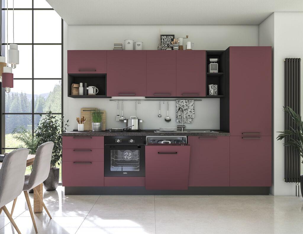 Blok Kuhinja Selene 300 Sa Tehnikom Dx Roso/Crvena/