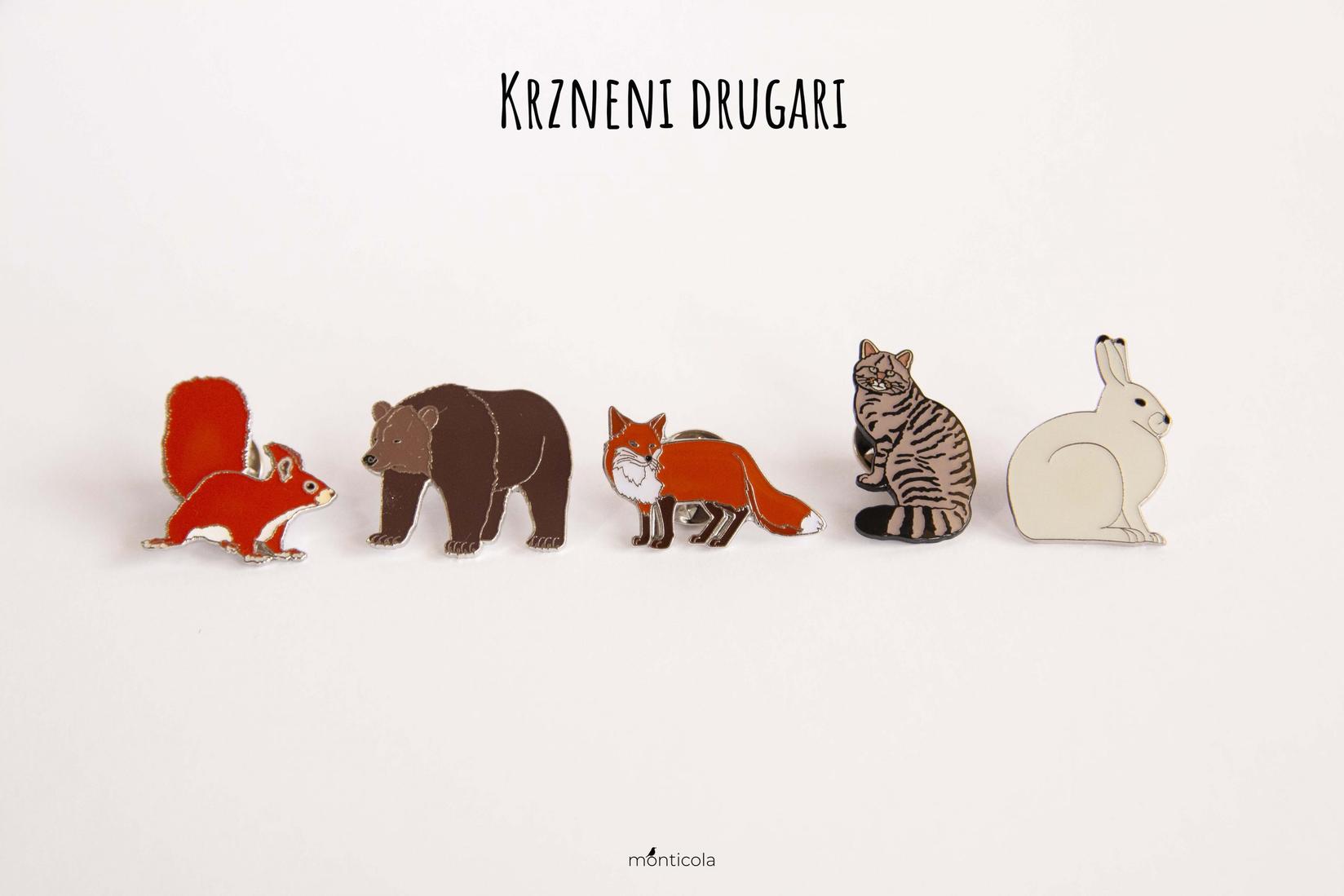 Monticola Bedž  Set Krzneni drugari