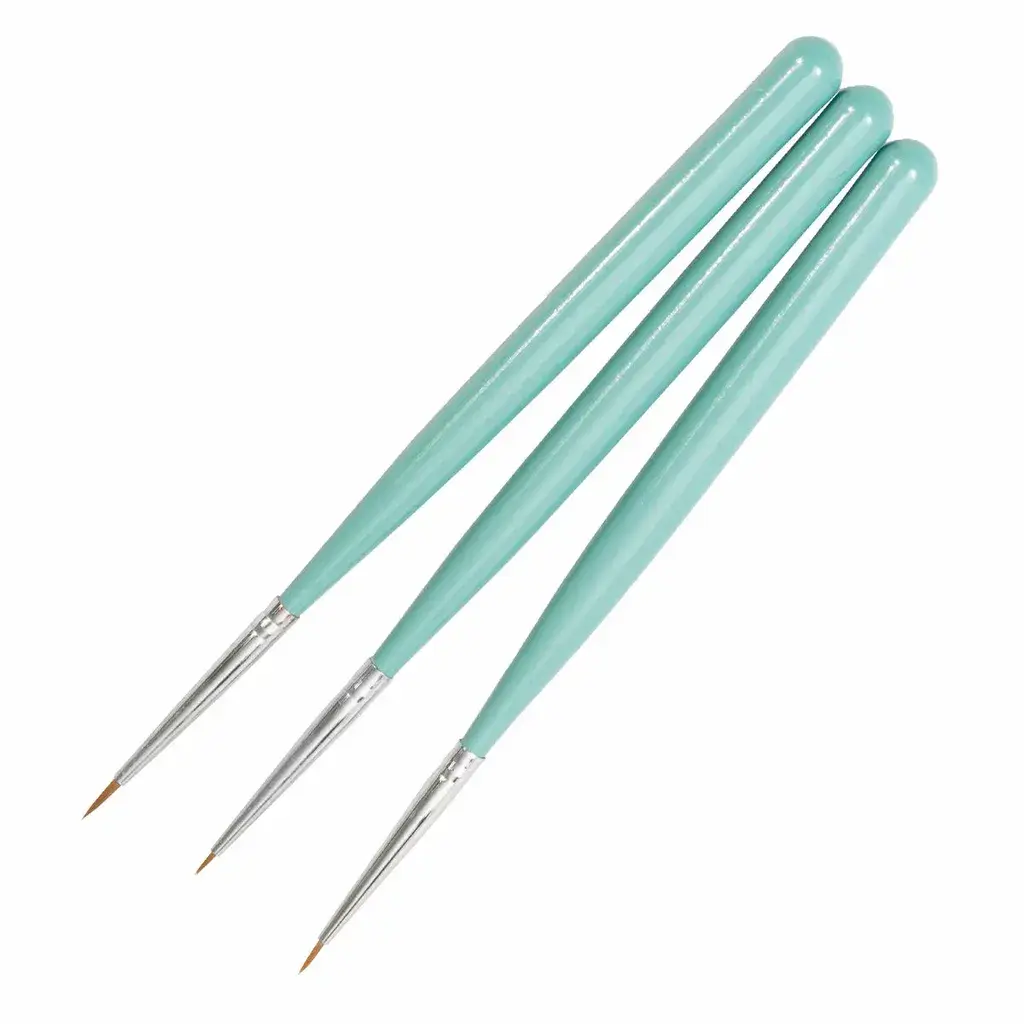 Nail Tools Četkica za crtanje noktiju ASNMHB1-3, 3 komada, Zelene