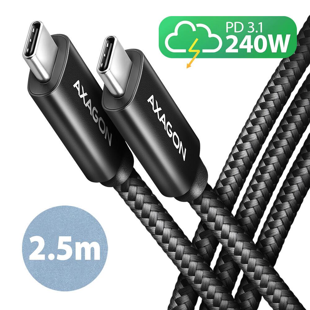 Axagon Kabl BUCM2-CM25AB, 2.5m PD 240W 5A