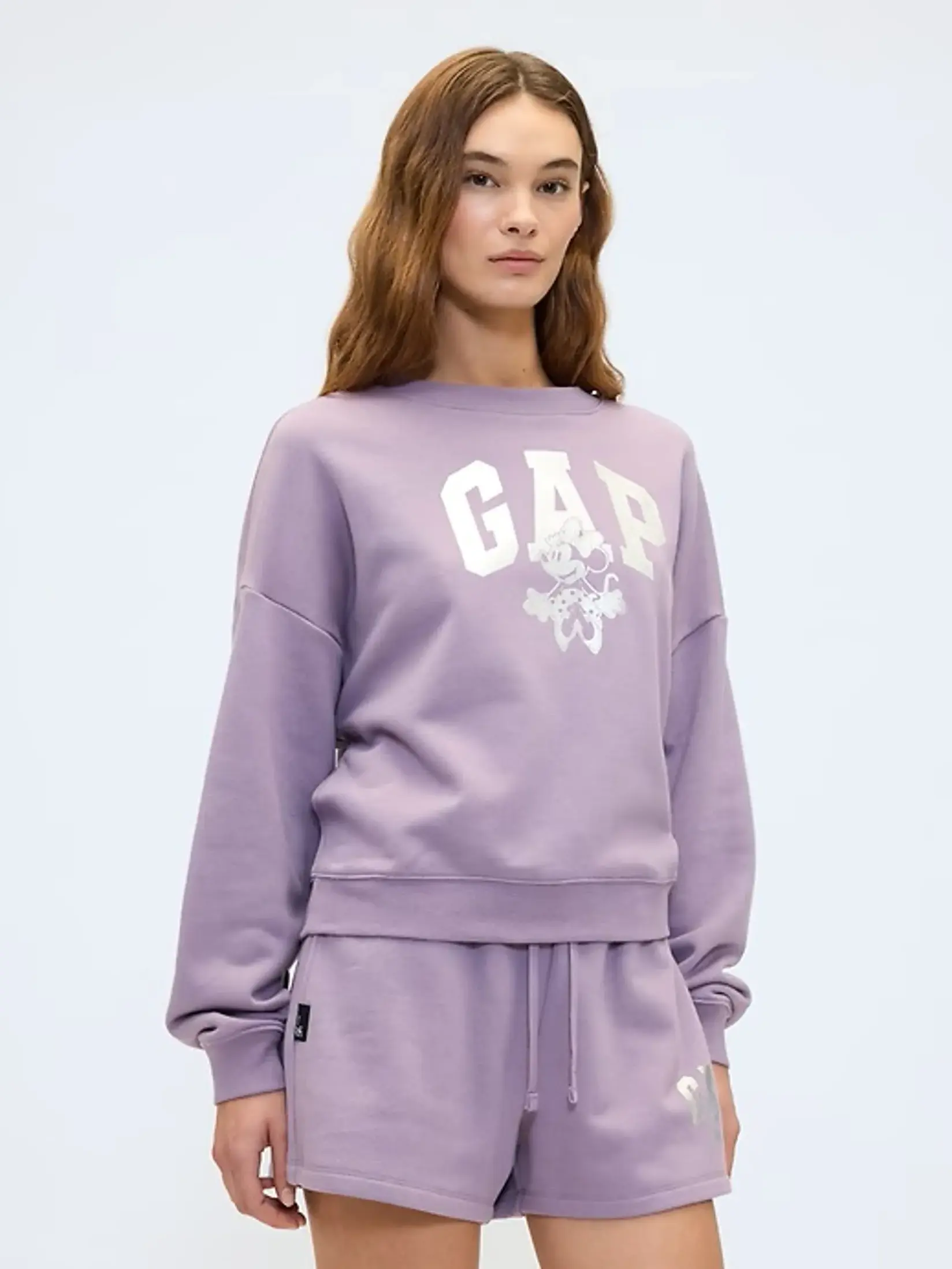 Gap Ženski duks Disney Minnie Mouse Oversized Logo, Ljubičasti