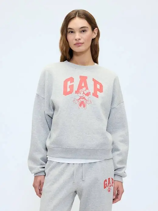 Gap Ženski duks Disney Minnie Mouse Oversized Logo, Sivi