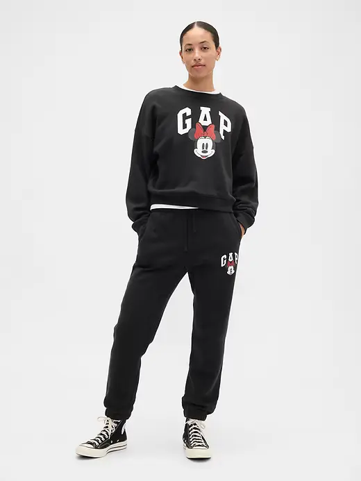 Gap Ženski donji dio trenerke Disney Minnie Mouse Logo Jogger, Crni