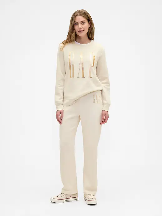 Gap Ženski donji dio trenerke Logo Slim, Krem