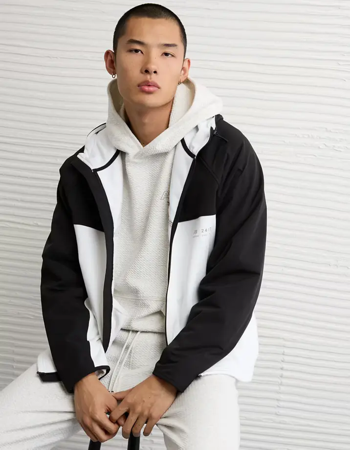 American Eagle Muški duks 24/7, Crno-bijeli