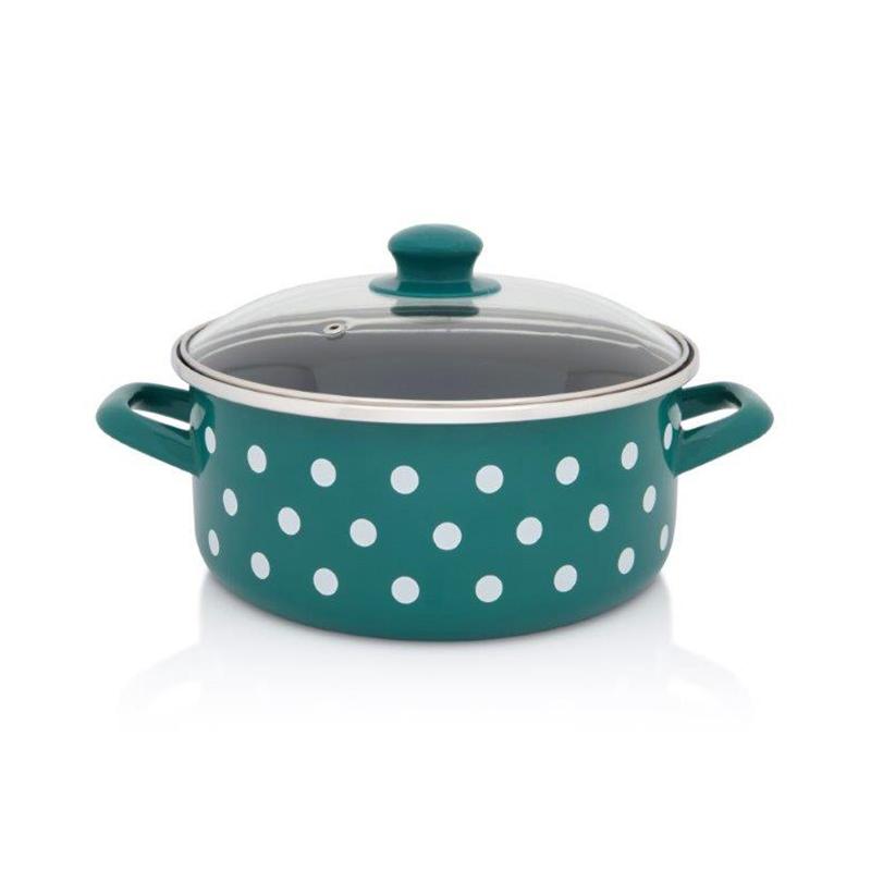 Metalac posuđe Plitka šerpa sa staklenim poklopcem, 20cm, 2.75L, Zelena