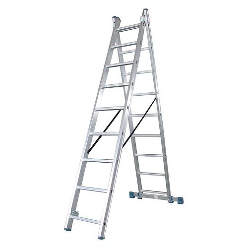 Bormann Merdevine alumini. dvodjelne 2x9 step. 448cm Profi BHL5130