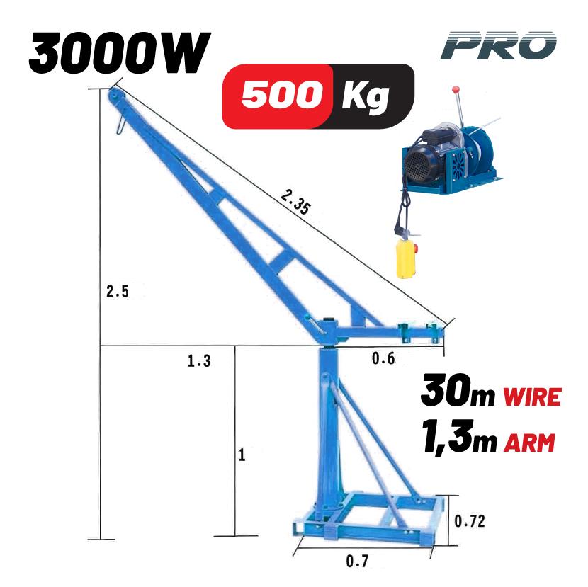 Dizalica elektricna kranska 500kg 30nm 3000W BPA6100